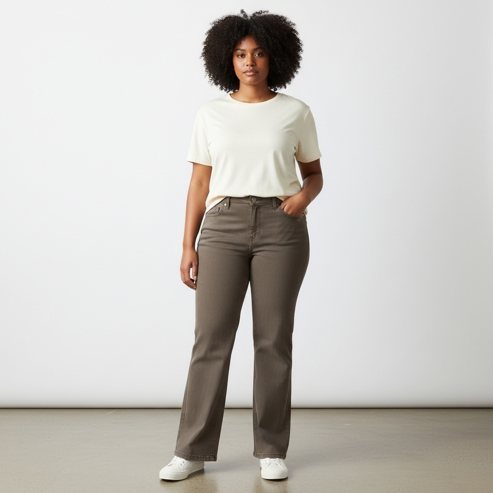 Style & Co Women's Gray High Rise Tummy Control Straight Leg Jeans Size 12‎ NWT